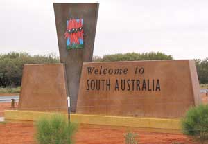 Grenze von S&uuml;daustralien und Northern Territory am Stuart Highway