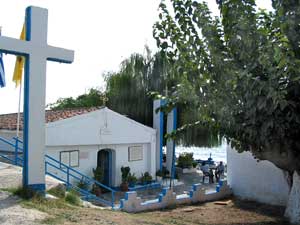 In der Kapelle Panagia Paneromeni bei Nea Sikoni sind Fresken aus dem 16. Jahrhundert zu sehen