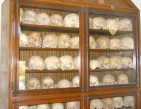 Sch&auml;delsammlung im Beinhaus des Klosters Arkadi