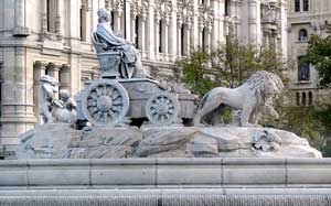 Wahrzeichen der Stadt: Fuente des Cibeles an der Plaza de la Cibeles Wahrzeichen der Stadt: Fuente de Cibeles an der Plaza de la Cibeles