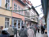 Komplett bebaut: Gasse &uuml;ber die Kr&auml;merbr&uuml;cke