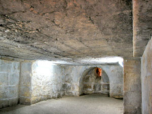 Optische T&auml;uschung: Kellerdecke im Kloster Deir Zaferan